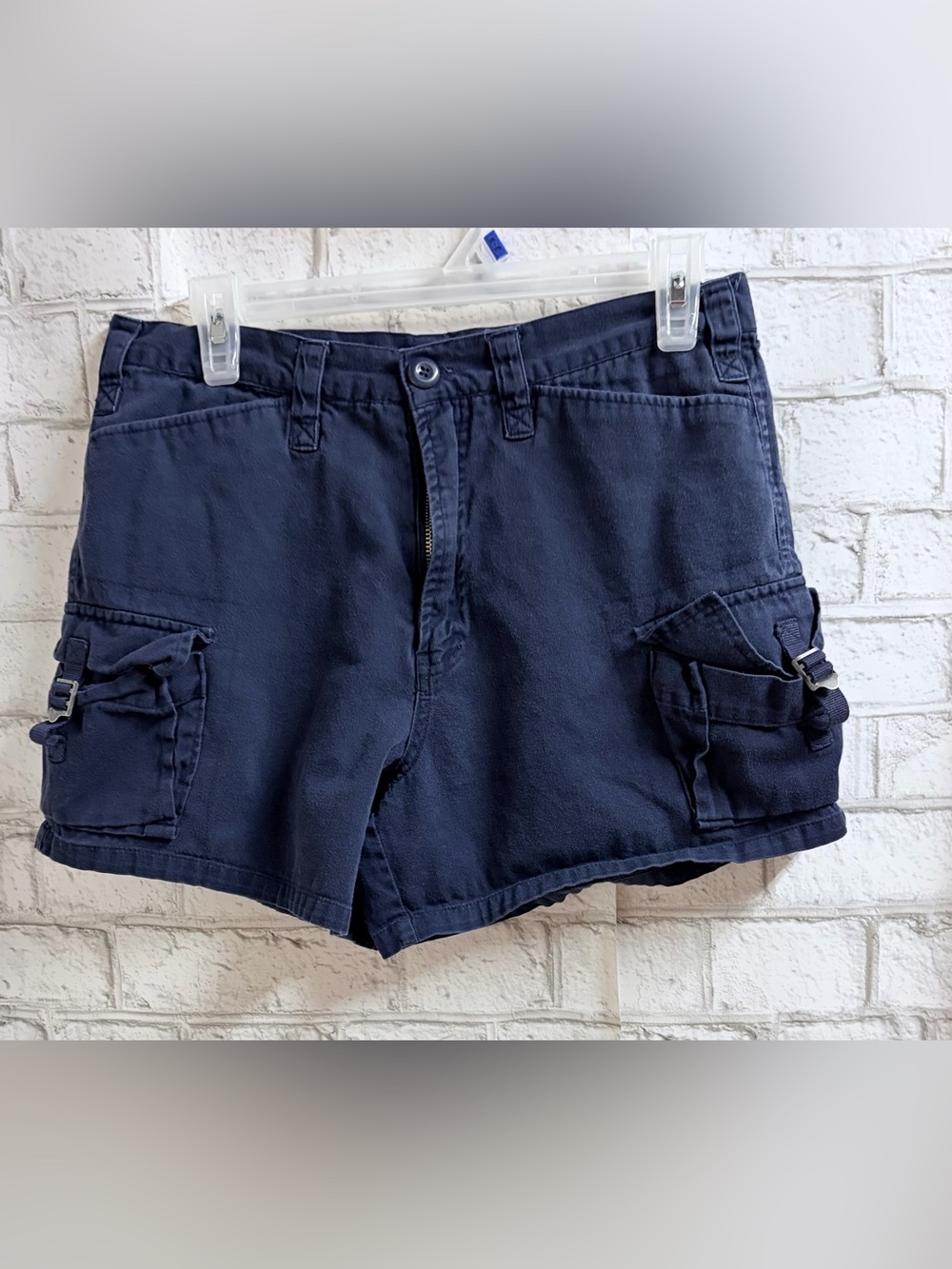 Juniors Girl Navy Cargo Shorts with Side Pockets